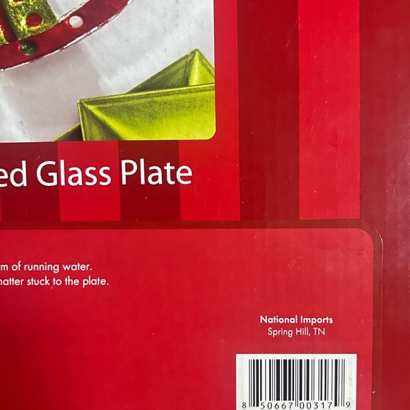 National Imports • Christmas Tree • Embossed Glass Plate • New W/ Box - Picture 9 of 10